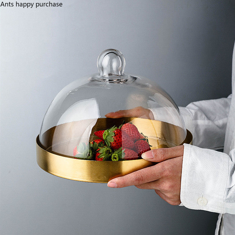 Cloche à fromage avec plateau en acier inoxydable